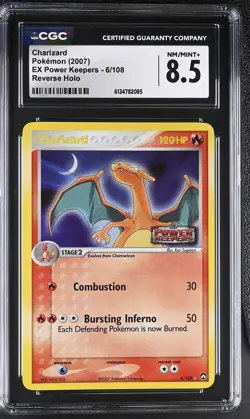 CGC 8.5 Charizard 6/108 EX Power Keepers Reverse Holo Stamped Pokemon Card - Image 1