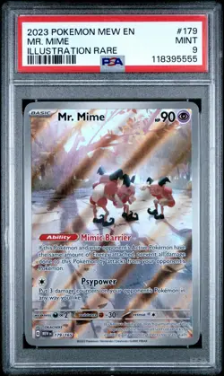 2023 POKEMON MEW EN-151 ILLUSTRATION RARE #179 MR. MIME PSA 9 - Image 1