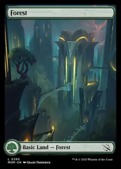 MTG March of the Machine *FOIL* FULL ART L Forest #0290 - Image 1