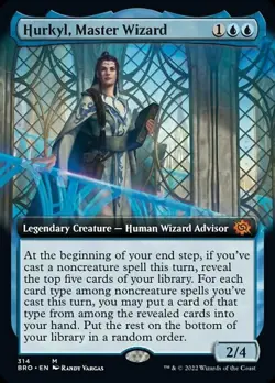 MTG Brothers War EXTENDED ART M Hurkyl Master Wizard #314 - Image 1