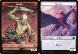 MTG Dominaria Remastered *FOIL* TOKEN Goblin #007 Griffin #002 - Image 1