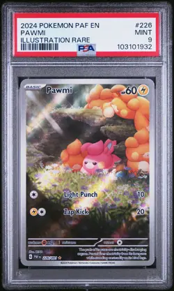2024 POKEMON PAF EN-PALDEAN FATES ILLUSTRATION RARE #226 PAWMI PSA 9 - Image 1
