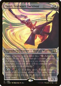 MTG MOM Aftermath *HALO FOIL* SHOWCASE R Tazri, Stalwart Survivor #0190 - Image 1