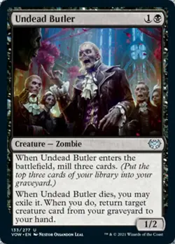 MTG Innistrad Crimson Vow *FOIL* U Undead Butler #133 - Image 1