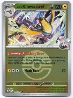 Pokemon TCG Iono's Kilowattrel 072/217 Poke Ball Reverse Holo Ascended Heroes NM - Image 1
