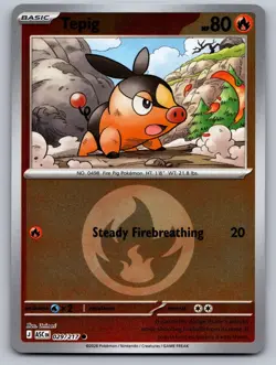 Tepig (Energy Symbol Pattern) 029/217 Ascended Heroes Pokemon Reverse Holo NM - Image 1