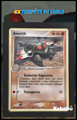 Carte Pokemon Anorith 27/100 Ex Tempete De Sable TDS Bloc EX FR 2 - Image 1