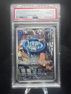 2024 Pokemon Stellar Crown Squirtle Illustration Rare #148/142 PSA 10 Gem Mint - Image 1