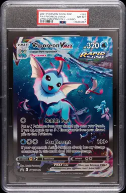 2021 POKEMON SWSH BLACK STAR PROMO #182 FULL ART/VAPOREON VMAX PSA 8 - Image 1