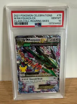 M Rayquaza EX 76/108 Celebrations 25th Anniversary Pokemon PSA 10 - Image 1