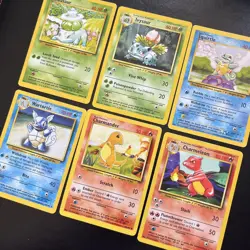 Pokemon TCG Base Set Kanto Starters 6 Ct Lot | Bulbasaur Squirtle Charmander MP - Image 4