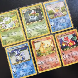 Pokemon TCG Base Set Kanto Starters 6 Ct Lot | Bulbasaur Squirtle Charmander MP - Image 5
