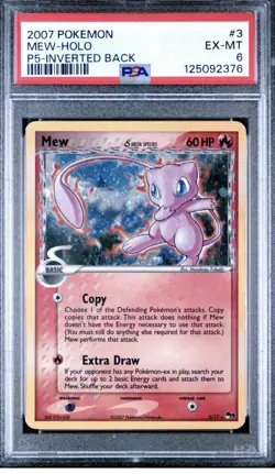 Mew POP Series 5 2007 Delta Species Inverted Back PSA 6 - Image 1