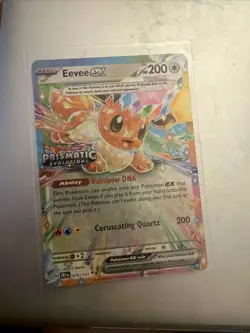 Pokemon TCG Eevee ex Prismatic Evolutions Stamp 075/131 Promo Holo Eng FA - Image 1