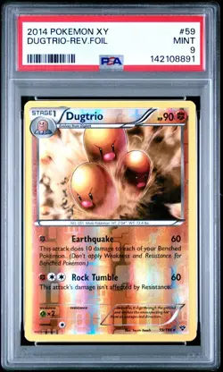 PSA 9 Mint 2014 Pokemon XY Base Set Dugtrio Reverse Holo Foil #59 - Image 1