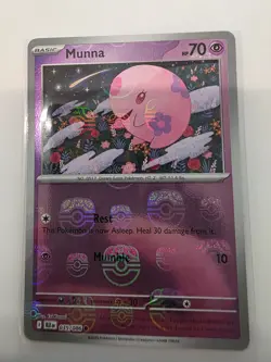 Munna 035/086 NM – Master Ball Holo – 2025 TCG Pokemon Black Bolt - Image 1