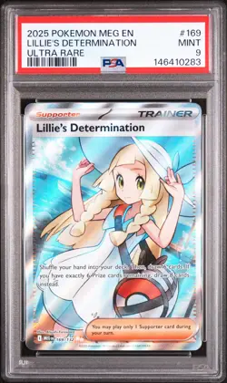 2025 POKEMON MEG EN-MEGA EVOLUTION ULTRA RARE #169 LILLIE'S DETERMINATION PSA 9 - Image 1