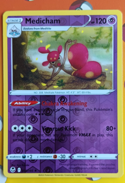 Pokemon - Medicham 73/195 Silver Tempest Holo Rare 2022 NM - Image 1