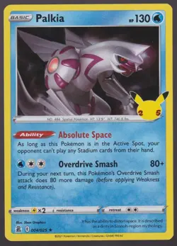 Palkia Holo Rare Celebrations 004/025 Pokemon Trading Card TCG - Image 1