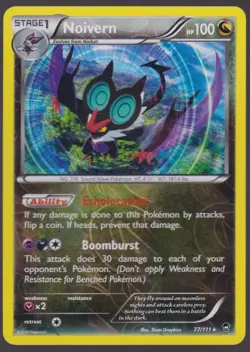 Noivern Reverse Holo XY Furious Fists 77/111 Pokemon Trading Card TCG - Image 1
