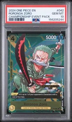 One Piece Roronoa Zoro Championship Event P-042 PSA 10 Gem Mint - Image 1