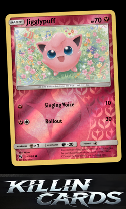Reverse Holofoil Jigglypuff 41/68 Pokemon Common Hidden Fates Card NM - Image 1