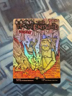 MTG Borderless Poster Foil Hew the Entwood NM- Universes Beyond: LotR - Image 1