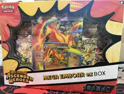 Pokemon TCG Ascended Heroes MEGA EMBOAR Ex Box FACTORY SEALED NEW 4 PACKS! - Image 2