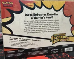 Pokemon TCG Ascended Heroes MEGA EMBOAR Ex Box FACTORY SEALED NEW 4 PACKS! - Image 3