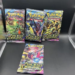 Pokemon TCG Ancient Origins Sealed Booster Pack Art Set 4x Packs English - Image 1