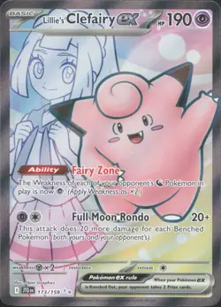 Lillie's Clefairy ex 173/159 Ultra Rare Journey Together Pokemon Near Mint - Image 1