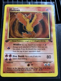 Pokemon TCG Moltres Fossil Card 27/62 1st Edition Never Played Near Mint - Image 1