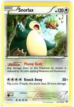 1x Snorlax - 118/162 - Uncommon Moderately Played Pokemon XY-- Breakthrough - Image 1