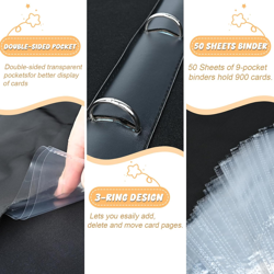 9-Pocket Trading Card Binder with 900 Sleeves for TCG, Sports & More New - Image 5