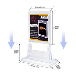 4pcs 35pt Acrylic Clear UV Protection Magnetic Card Holders with 4 Card Stands - Image 2
