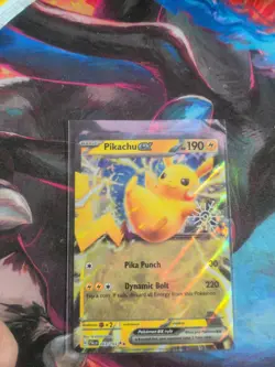 Pikachu EX Holiday Snowflake Double Rare Card 63/193 Paldea Evolved - Image 1