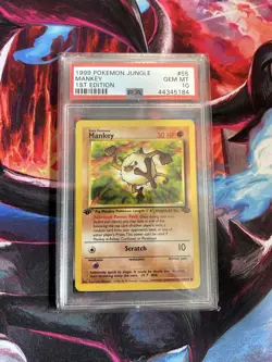 PSA 10 1st Edition Mankey Jungle - (55/64) GEM MINT 1999 Pokemon English - Image 1