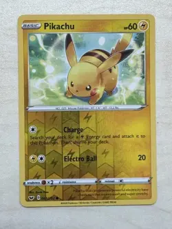 Pokemon TCG Pikachu 065/202 Common Sword & Shield Reverse Holo Near Mint - Image 1