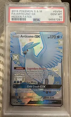 Articuno GX SV54/SV94 Hidden Fates Shiny Vault Holo PSA 10 Gem Mint - Image 1