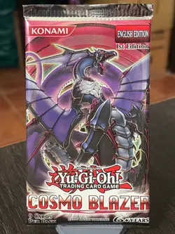Yugioh Booser Pack Cosmo Blazer English 1st Edition 9 Cards Per Pack - Image 1