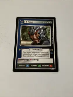 Star Trek CCG Personnel Hirogen Harkan Black Boarder Voyager Card - Image 1
