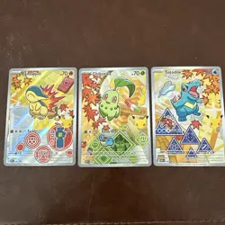 Totodile 048 Chikorita 046 Cyndaquil 047 Me: Mega Evolution Promo ALL 3 CARD - Image 1