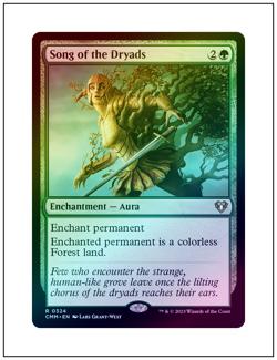 Song of the Dryads, Foil, Commander Masters, Magic MTG NM - Image 1