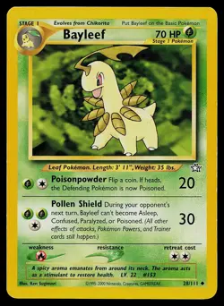 Pokemon Card Neo Genesis Bayleef 28/111 Uncommon - Image 1