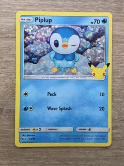 Pokemon TCG Piplup McDonald's Promo 20/25 Holo NM Condition 25th Anniversary - Image 1
