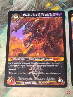 World of Warcraft WOW TCG Foil Deathwing the Destroyer & Sinestra promos RARE - Image 2