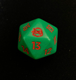 Raphael TMNT Turtles - Magic MTG Prerelease Spindown D20 Dice Die - RED - Image 1