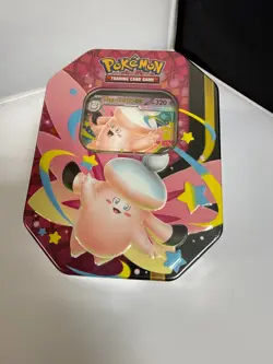 Pokemon TCG Mega Moonlit Tin Mega Clefable ex Sealed 4 Booster Packs Promo Card - Image 1