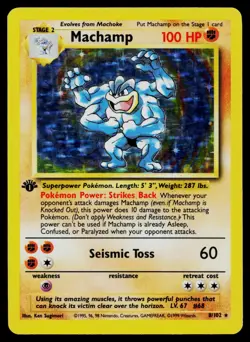 MACHAMP 8/102 HOLO HOLO RARE DECK EXCLUSIVES POKEMON 1ST EDITION HOLO MP - Image 1