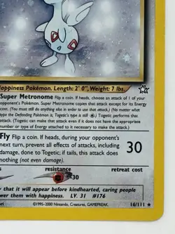 Pokemon TCG Togetic 16/111 Neo Genesis Unlimited Holo - Image 4